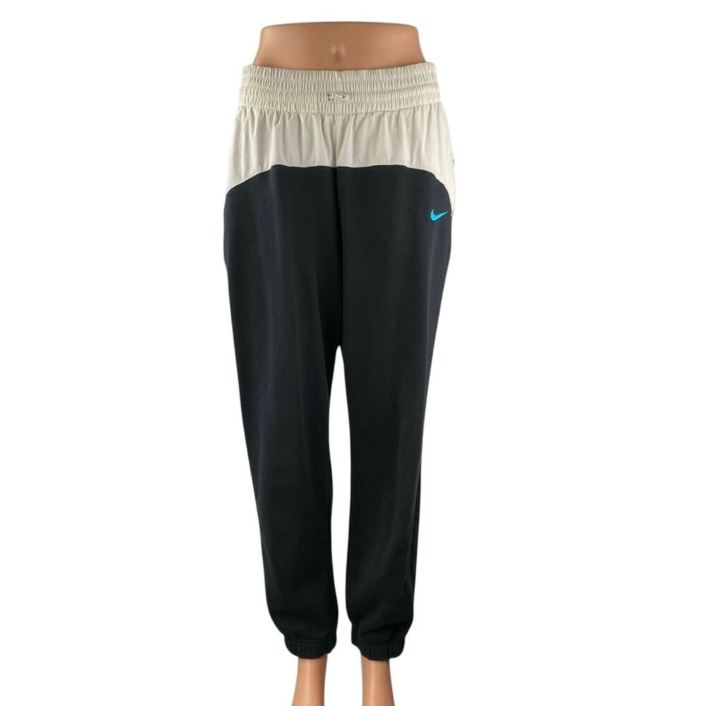 Nike Icon Clash Womens Black White Colorblock Athletic Jogger Sweat Pants Size S